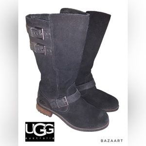 Ugg Australia motorcycle Black suede boots !